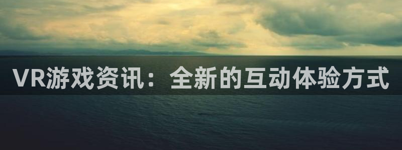 赢咖娱乐娱乐：VR游戏资讯：全新的互动体验方式