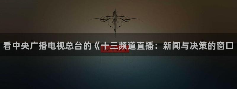 888看球直播：看中央广播电视总台的《十三频道直播：新闻与决策的窗口