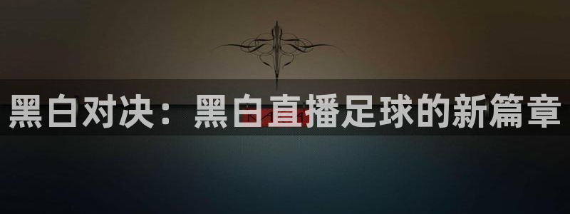 88看球免费直播：黑白对决：黑白直播足球的新篇章